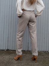 Charger l'image dans la galerie, Pantalon vintage Elsa - Lin et coton Rayé. Taille M, 38, 40. Fabriqué en France