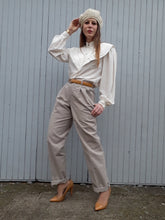 Charger l'image dans la galerie, Pantalon vintage Elsa - Lin et coton Rayé. Taille M, 38, 40. Fabriqué en France