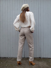 Charger l'image dans la galerie, Pantalon vintage Elsa - Lin et coton Rayé. Taille M, 38, 40. Fabriqué en France