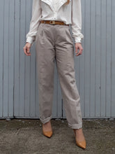 Charger l'image dans la galerie, Pantalon vintage Elsa - Lin et coton Rayé. Taille M, 38, 40. Fabriqué en France