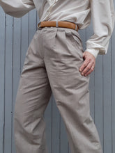 Charger l'image dans la galerie, Pantalon vintage Elsa - Lin et coton Rayé. Taille M, 38, 40. Fabriqué en France