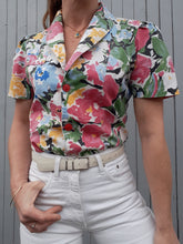 Charger l'image dans la galerie, Boléro vintage Ninon - Imprimé floral. Taille S, 36, 38