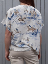 Charger l'image dans la galerie, Top vintage Cassandra - Joueurs de polo. Taille XXL, 44, 46. Oversize