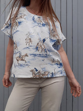 Charger l'image dans la galerie, Top vintage Cassandra - Joueurs de polo. Taille XXL, 44, 46. Oversize