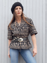 Charger l'image dans la galerie, Veste vintage Mary - Imprimé ethnique. Taille L, 40, 42. Fabriqué en France