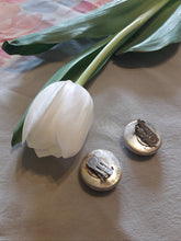 Charger l'image dans la galerie, Boucles d'oreille rétro, Couleurs Vintage. Malachite verte et dorée à clips