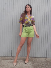 Charger l'image dans la galerie, Short vintage. Vert Anis. Taille haute. S, 36, 38