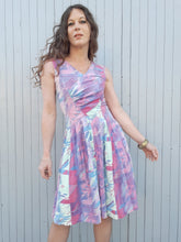 Charger l'image dans la galerie, Robe vintage Amélia - Doux motifs géométriques. Taille S, 34, 36