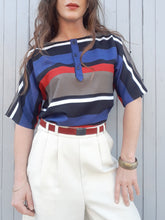 Charger l'image dans la galerie, Top vintage Lola - Rayé. Taille M, 38, 40. Fabriqué en France