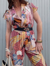 Charger l'image dans la galerie, Combinaison vintage Mathilde - Imprimé tropical. Taille S, 36, 38. Made in France.
