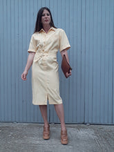 Charger l'image dans la galerie, Robe vintage Diane - Jaune clair. Taille XL, 42, 44. Fabriqué en France