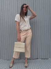 Charger l'image dans la galerie, Pantalon vintage Eva - 7/8 à rayures oranges et blanches. Taille M, 38, 40