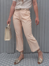 Charger l'image dans la galerie, Pantalon vintage Eva - 7/8 à rayures oranges et blanches. Taille M, 38, 40