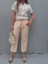 Charger l'image dans la galerie, Pantalon vintage Eva - 7/8 à rayures oranges et blanches. Taille M, 38, 40