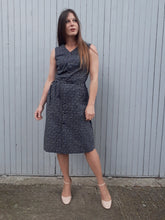 Charger l'image dans la galerie, Robe vintage Lucia - Pois et fleurs violettes. Taille S, 36, 38. Fabriqué en France