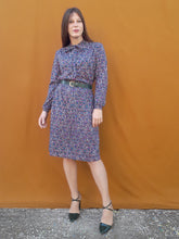 Charger l'image dans la galerie, Robe vintage Isabel - Imprimé géométrique et lien au col. Taille S, 36, 38