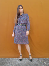 Charger l'image dans la galerie, Robe vintage Isabel - Imprimé géométrique et lien au col. Taille S, 36, 38