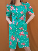 Charger l'image dans la galerie, Robe vintage Joëlle - A pois et fleurs. Taille S, 36, 38
