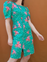 Charger l'image dans la galerie, Robe vintage Joëlle - A pois et fleurs. Taille S, 36, 38