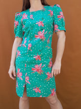 Charger l'image dans la galerie, Robe vintage Joëlle - A pois et fleurs. Taille S, 36, 38