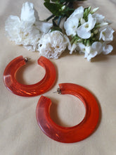 Charger l'image dans la galerie, Boucles d'oreilles vintage - Créoles fantaisies saumon