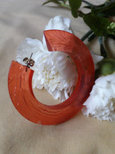 Charger l'image dans la galerie, Boucles d'oreilles vintage - Créoles fantaisies saumon