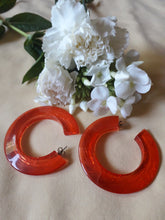 Charger l'image dans la galerie, Boucles d'oreilles vintage - Créoles fantaisies saumon