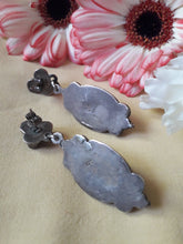 Charger l'image dans la galerie, Boucles d'oreilles vintage - En argent et lapis lazuli. Style Ethnique.