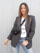 Charger l'image dans la galerie, Veste vintage Carmen. Yves Saint Laurent. Grise à rayures. Taille S, 36, 38. Fabriqué en France