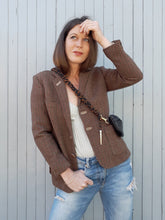 Charger l'image dans la galerie, Blazer vintage Amandine - Burberry en laine imprimé pied de poule. Taille S, 34, 36