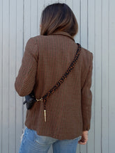 Charger l'image dans la galerie, Blazer vintage Amandine - Burberry en laine imprimé pied de poule. Taille S, 34, 36