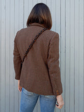 Charger l'image dans la galerie, Blazer vintage Amandine - Burberry en laine imprimé pied de poule. Taille S, 34, 36