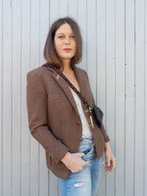 Charger l'image dans la galerie, Blazer vintage Amandine - Burberry en laine imprimé pied de poule. Taille S, 34, 36