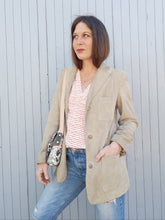 Charger l'image dans la galerie, Veste vintage Mendy - Cuir retourné beige clair. Clothcraft. Taille M, 38, 40