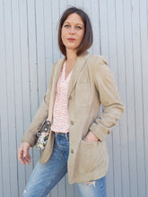 Charger l'image dans la galerie, Veste vintage Mendy - Cuir retourné beige clair. Clothcraft. Taille M, 38, 40