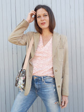 Charger l'image dans la galerie, Veste vintage Mendy - Cuir retourné beige clair. Clothcraft. Taille M, 38, 40