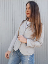 Charger l'image dans la galerie, Veste Irène - A rayures grises et bleues. Manoukian. Taille S, 34, 36