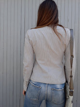 Charger l'image dans la galerie, Veste Irène - A rayures grises et bleues. Manoukian. Taille S, 34, 36