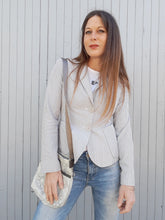 Charger l'image dans la galerie, Veste Irène - A rayures grises et bleues. Manoukian. Taille S, 34, 36