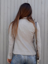 Charger l'image dans la galerie, Veste Irène - A rayures grises et bleues. Manoukian. Taille S, 34, 36