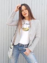 Charger l'image dans la galerie, Veste Irène - A rayures grises et bleues. Manoukian. Taille S, 34, 36