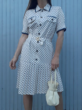 Charger l'image dans la galerie, Robe vintage Emma - A plis et pois. Taille S, 36, 38
