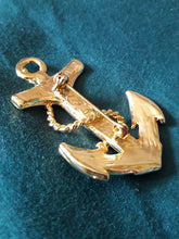 Charger l'image dans la galerie, Broche Océane - Ancre marine dorée et blanche.