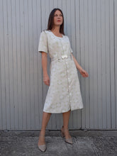 Charger l'image dans la galerie, Robe vintage Stella - Imprimé damier verte. Taille XL, 42, 44. Fabriqué en France.