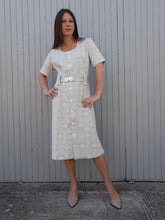 Charger l'image dans la galerie, Robe vintage Stella - Imprimé damier verte. Taille XL, 42, 44. Fabriqué en France.