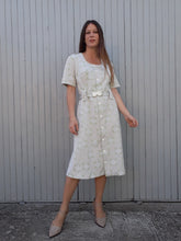 Charger l'image dans la galerie, Robe vintage Stella - Imprimé damier verte. Taille XL, 42, 44. Fabriqué en France.