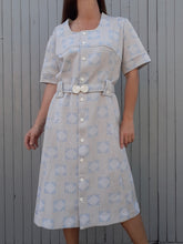 Charger l'image dans la galerie, Robe vintage Stella - Damier bleu. Taille XXXL, 46, 48. Fabriqué en France.