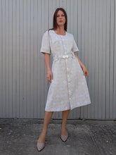 Charger l'image dans la galerie, Robe vintage Stella - Damier bleu. Taille XXXL, 46, 48. Fabriqué en France.