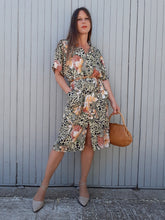 Charger l'image dans la galerie, Robe vintage Astrid - Robe chemise imprimé Jungle. Taille L, 40, 42