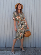 Charger l'image dans la galerie, Robe vintage Astrid - Robe chemise imprimé Jungle. Taille L, 40, 42
